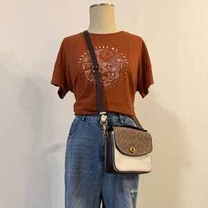 Shyanne Country Heart Graphic Tee Rust Western Desert Cactus Size M